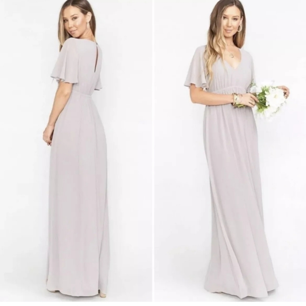 Show me your mumu Emily empire dove gray chiffon